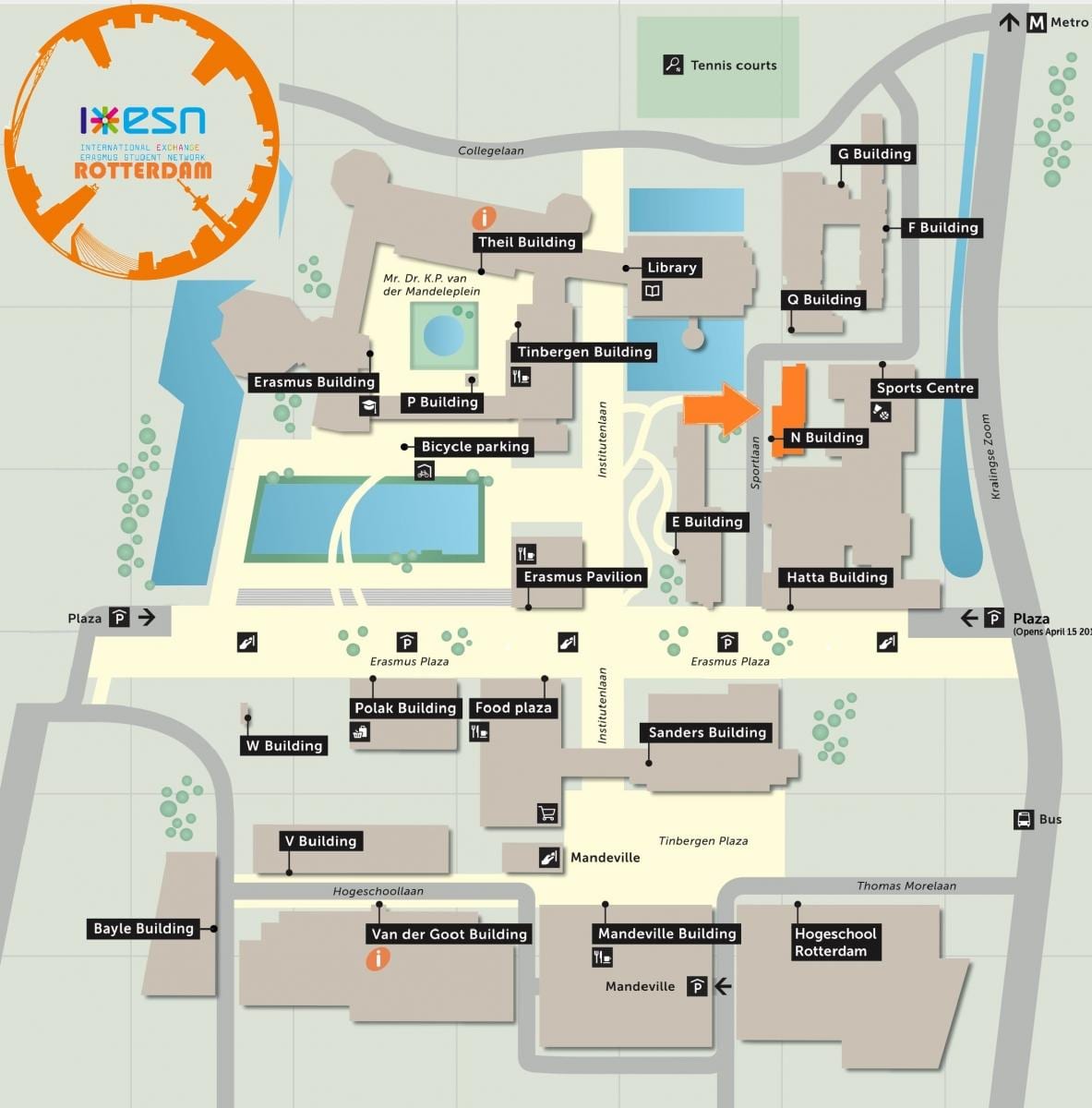 Térkép erasmus egyetem Rotterdam 