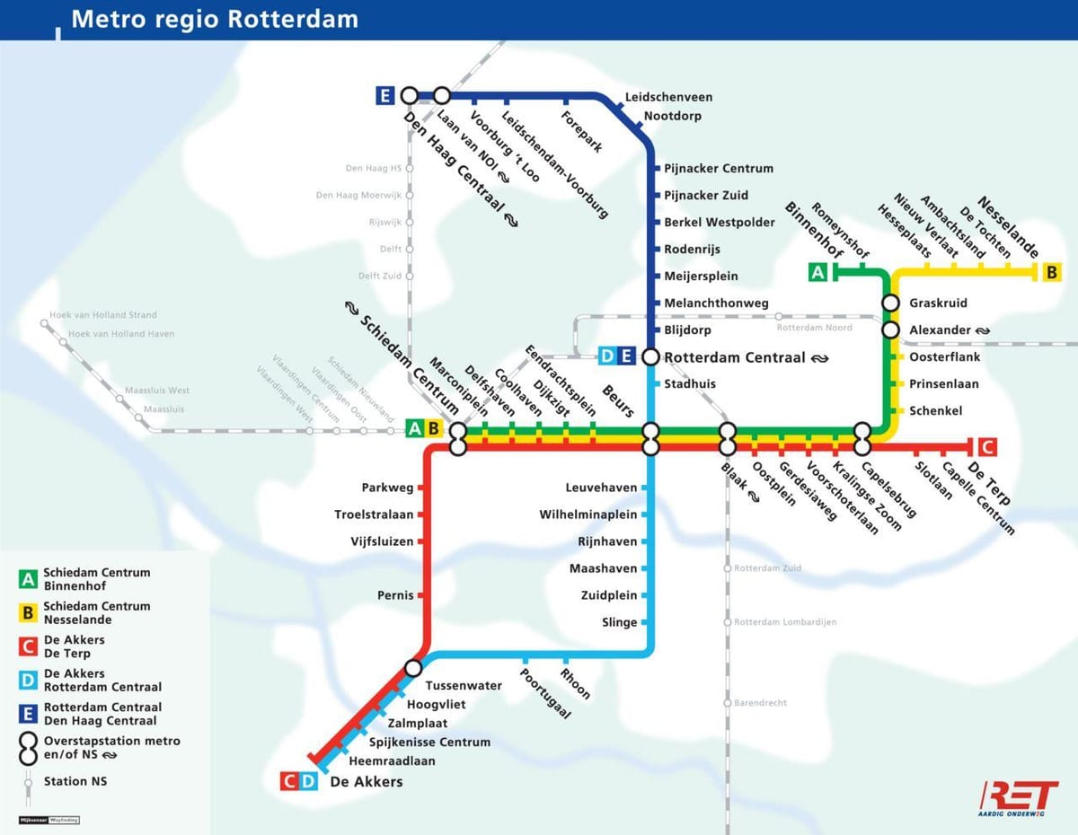 Rotterdam földalatti térkép