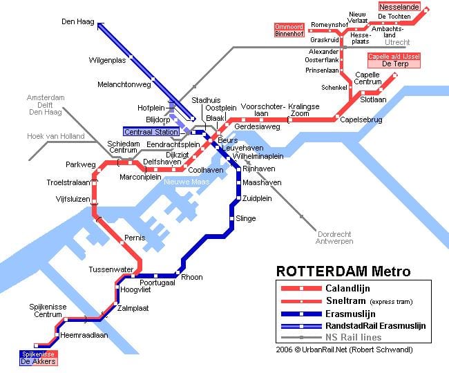 Rotterdam közlekedési térkép