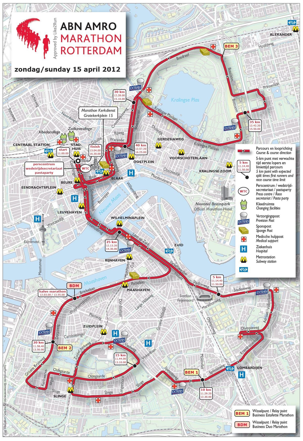 Térkép Rotterdam maraton 
