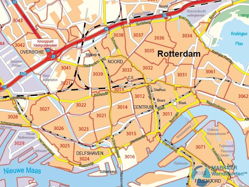 Térkép Rotterdam irányítószám 