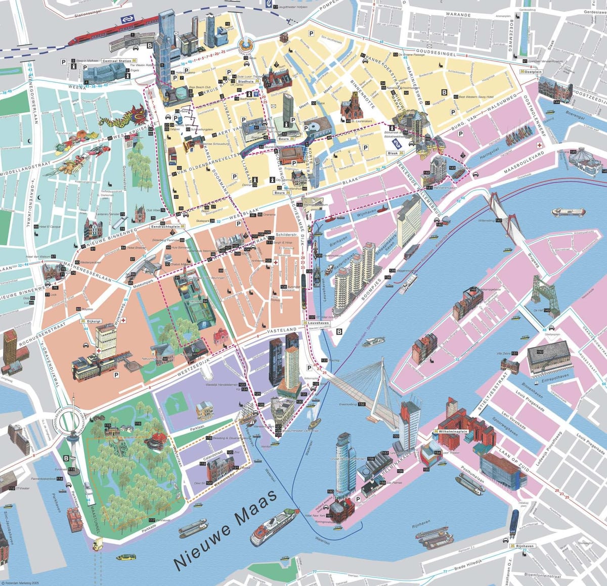 Térkép Rotterdam városnézés 