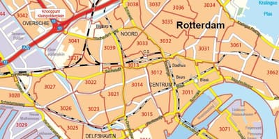Térkép Rotterdam irányítószám 
