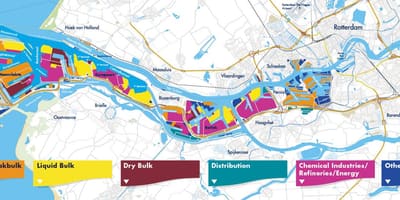 Térkép a Rotterdami kikötő 